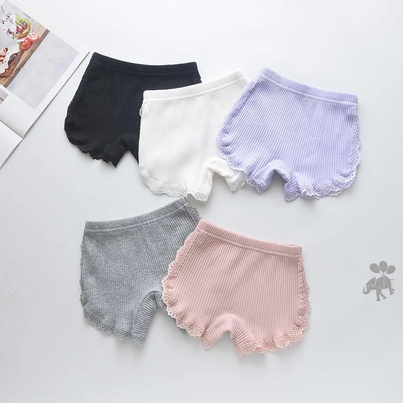 Summer Girls Shorts Top Quality Cotton Lace Safety Panties Kids Short Underwear