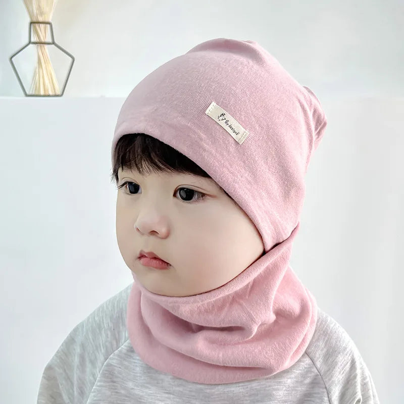 New Spring Autumn Girls Hat Scarf Set Cartoon Owl Star Swan Baby  Kids Hat Set