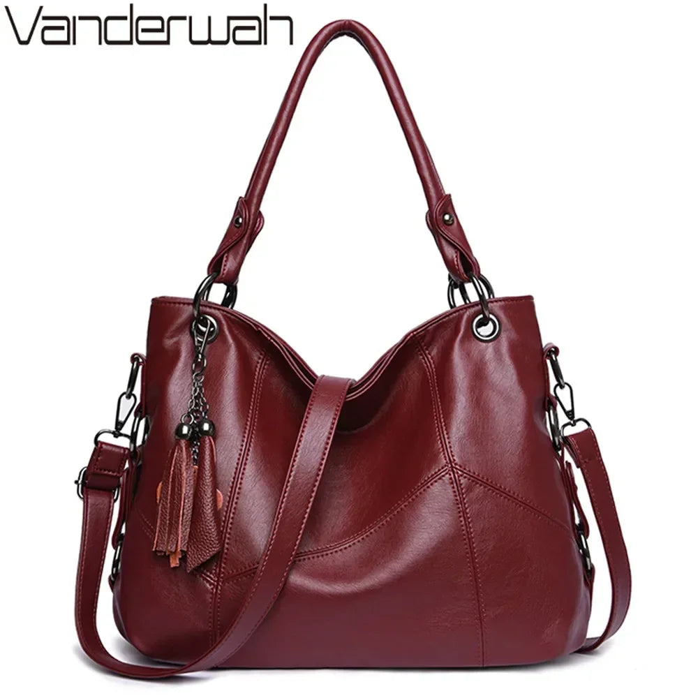 Soft Leather Tassel Luxury Handbags Women Bags