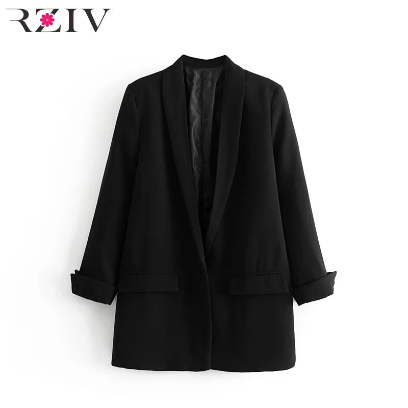 Women's Blazer Suit Jacket Coat Single Button Coat OL Blazer Suit