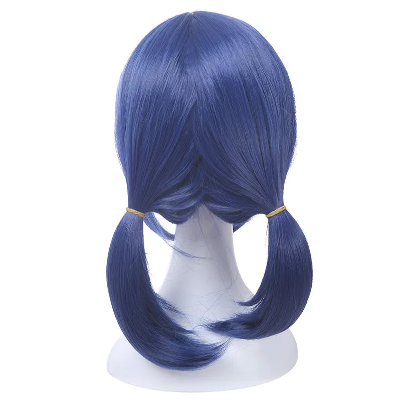 Synthetic Hair Marinette Cosplay Wig Dark Blue Double Ponytails