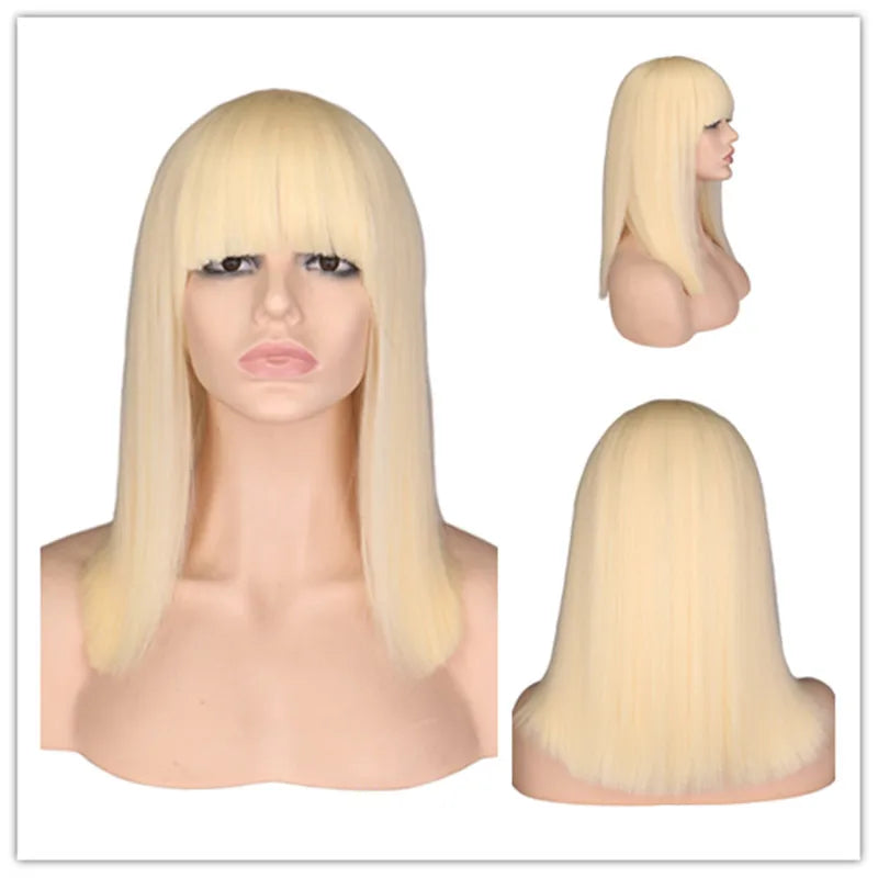 Short Straight Fiber Synthetic Hair Wigs