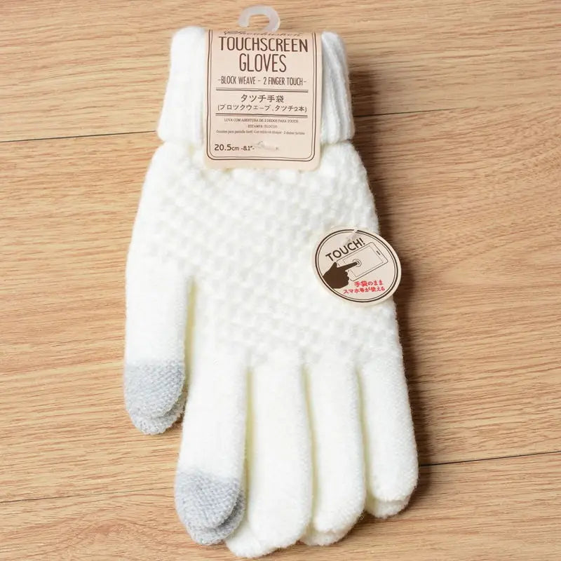 Warm Winter Gloves Women's Cashmere Wool Knitted Wrist Gloves