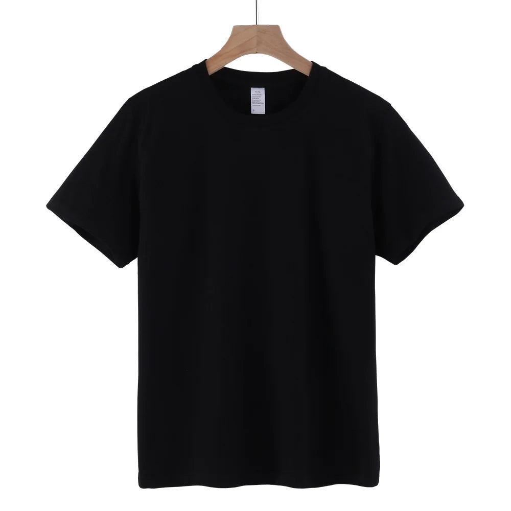 Round Collar Men's T-Shirt 100% Cotton Straight Thin Lightweight T-Shirts