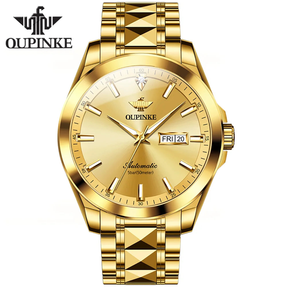 Sports  Waterproof Men Automatic Mechanical Watches Gold Wrist Watch