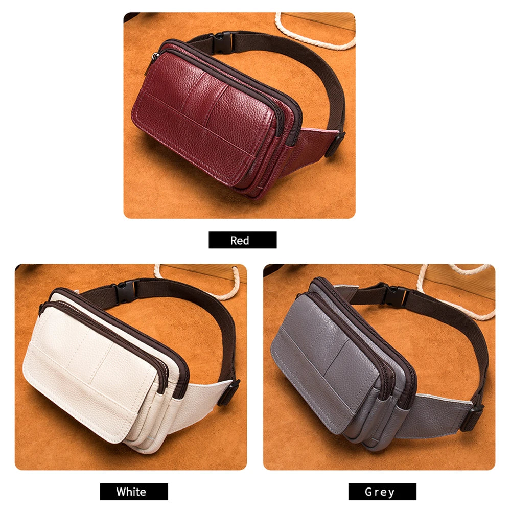 Men's Waist Bag Leather Male Fanny Pack Men's Belt Bag