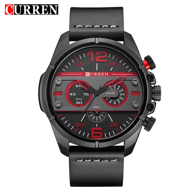 Wrist Sport Wristwatch Waterproof Leather Men's Quartz Watch Relogio Masculino