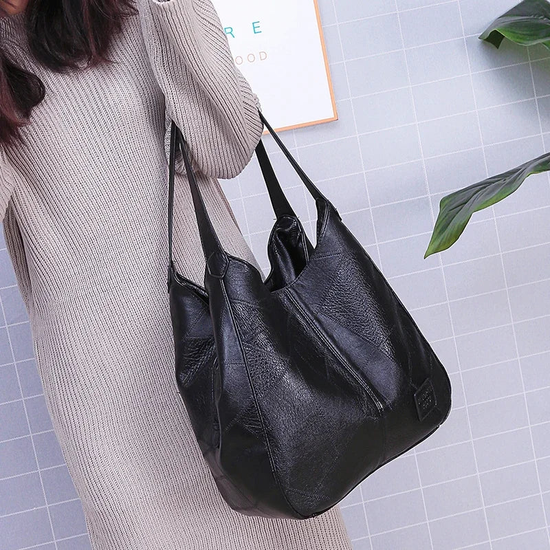 Vintage Leather Luxury Handbags Women Bagsy Tote Bags for Women