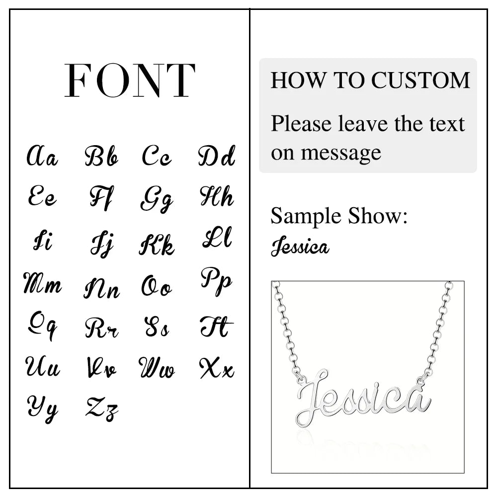 Sterling Silver Personalized Nameplate Letter Necklace Custom Name Pendants