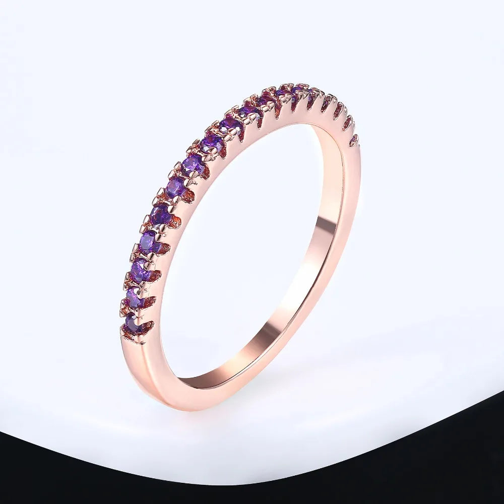 Wedding Ring for Women Man Concise Classical Multicolor Mini Cubic Jewelry