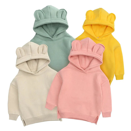 Toddler Baby Kids Boy Girl Hooded Cartoon Ear Hoodie Sweatshirt