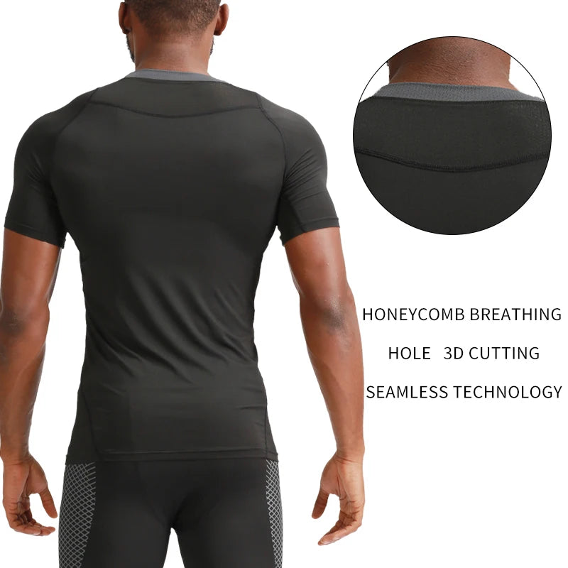 Short Sleeve Men's Athletic Running Compression Training T Shirts Tops