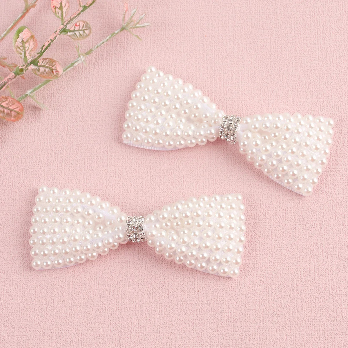 White Pearl Hair Bows With Hair Clips for Girls Hairpins Hair Accessories