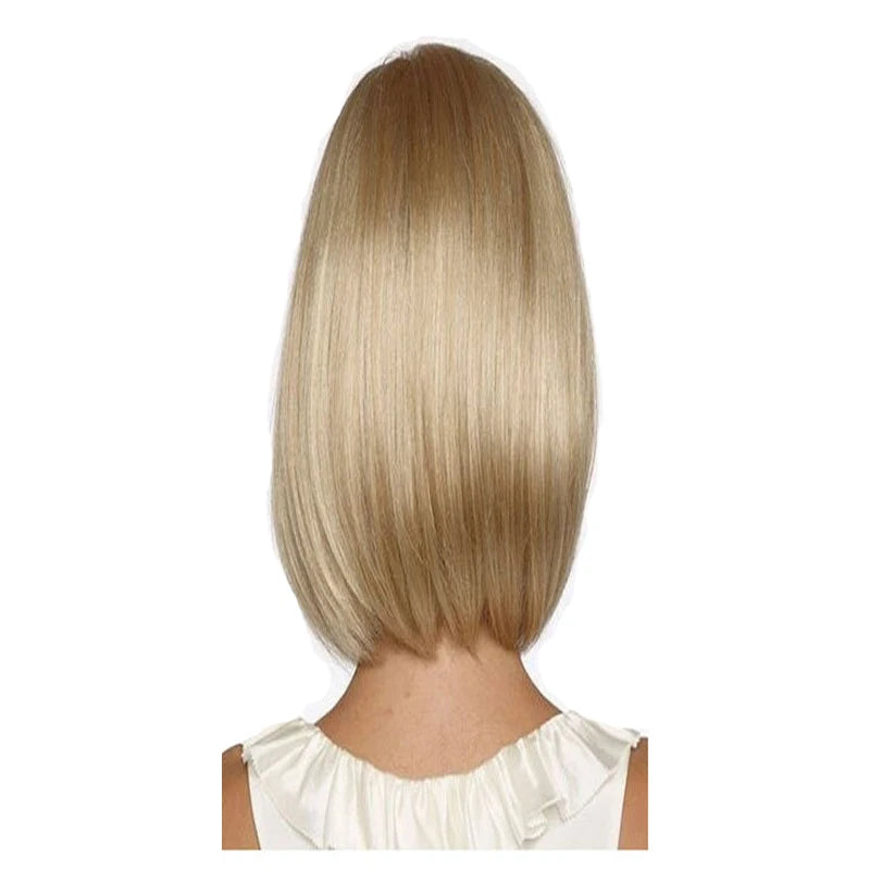 Women Synthetic  Wigs Short Straight Bob Hairstyle Blonde HighLights