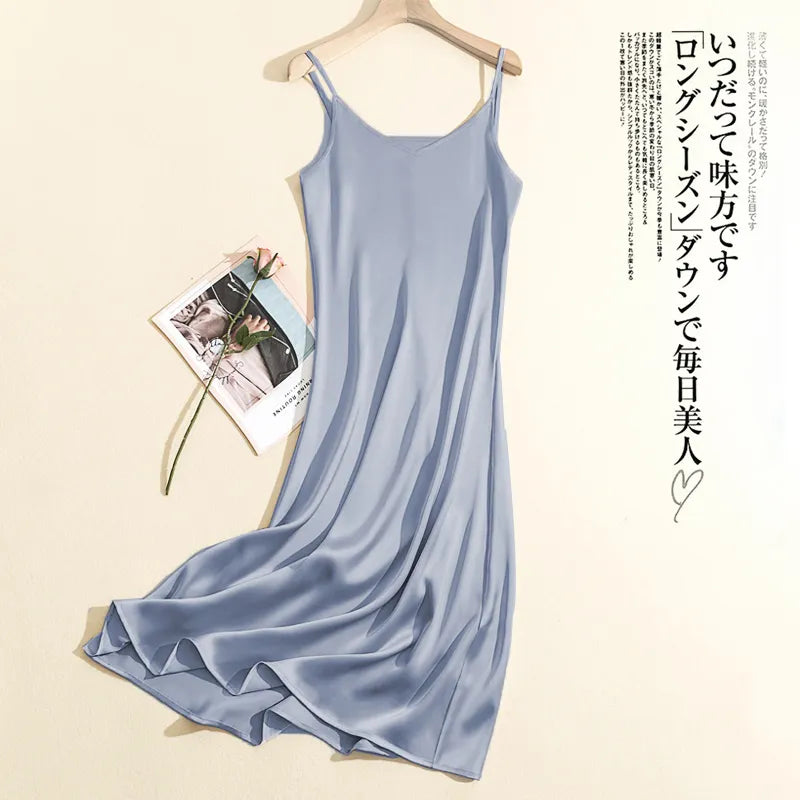 Summer Chic Elegant Dresses for Women Adjustable Strap Satin  dresses