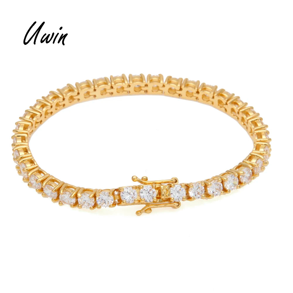 Tennis Bracelet With CZ Hiphop Diamond Tennis Chain for Men