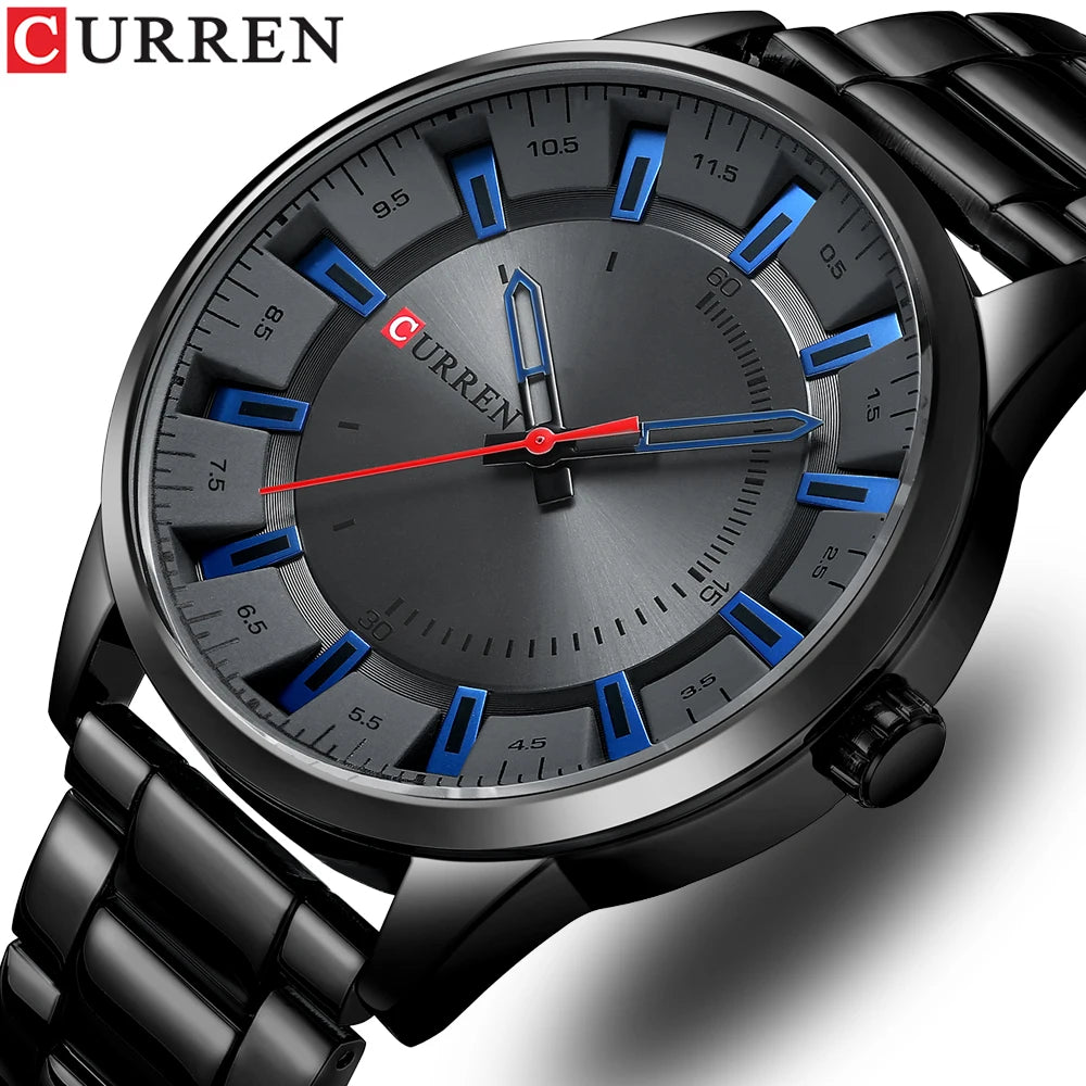 Waterproof Quartz Steel Band Clock Men's Watch