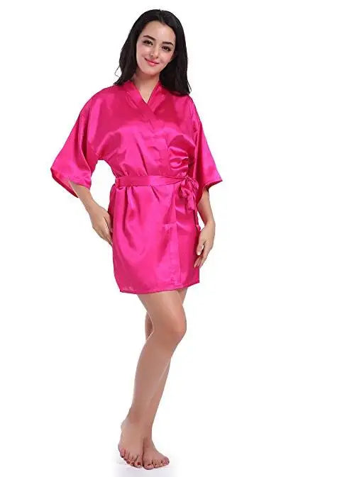 Sexy Large Size Sexy Satin Night Robe Lace Bathrobe Wedding Bride Robes