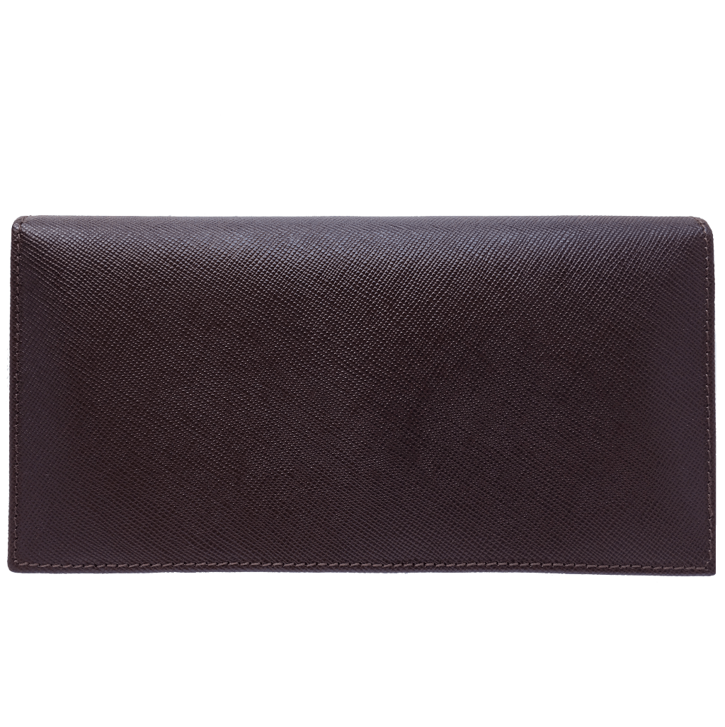 Saffiano Long Envelope Wallet Brown