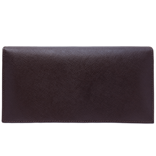 Saffiano Long Envelope Wallet Brown