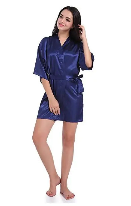 Sexy Large Size Sexy Satin Night Robe Lace Bathrobe Wedding Bride Robes