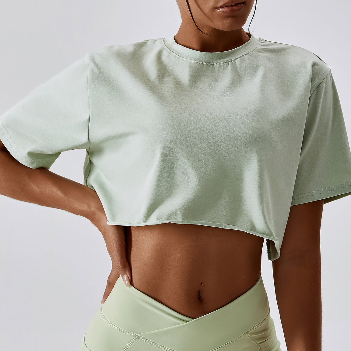 Oversize Leisure Pull Over Running Crop Tops Women