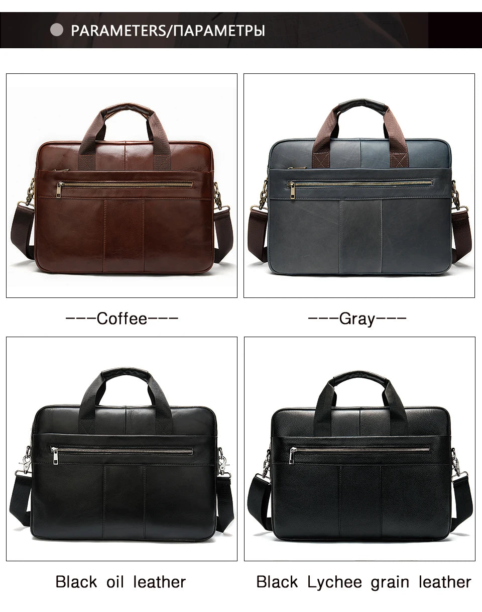 WESTAL Men's Briefcases Bag Men Leather Laptop Bag