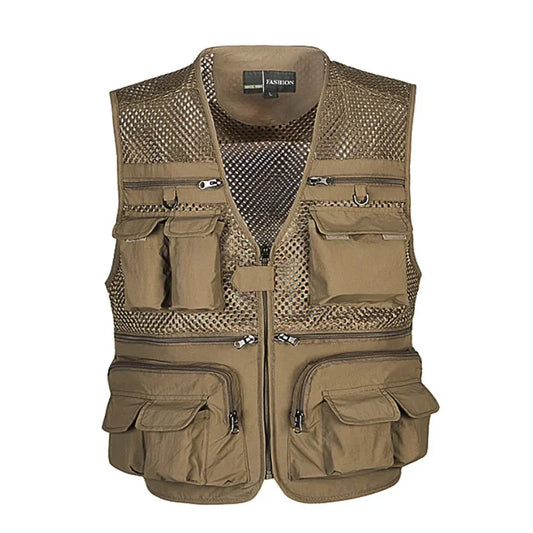 Men's Vest Tactical Webbed Gear Coat Summer Photographer Waistcoat