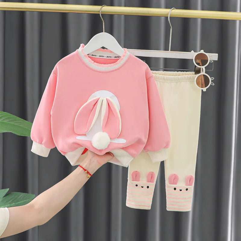 New Spring Autumn Children Girls Clothing Baby Cartoon T-Shirt Pants