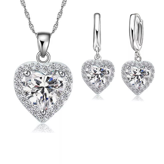 Sterling Silver  Jewelry Set for Women Bridal Wedding