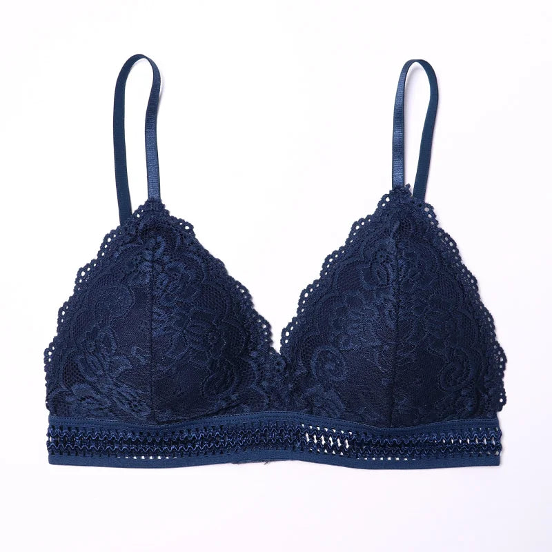 Seamless Deep v Lace Bras for Women Wireless Push Up Bra