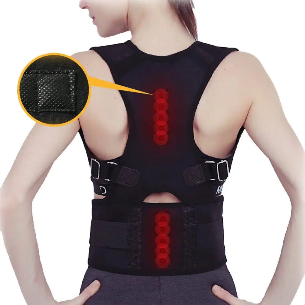 Posture Corrector Magnetic Therapy Brace Shoulder BackSupport Belt for Men Women