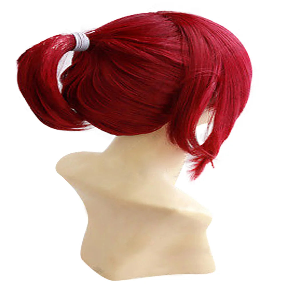 Synthetic Hair Red Cosplay Wig Ponytail Long Straight Heat Resistant Fiber