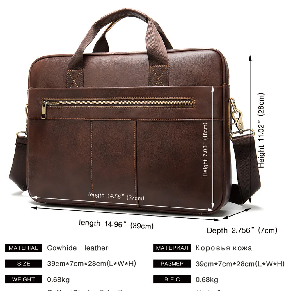 WESTAL Leather Bag Men Laptop Bag Men's Bags Genuine Leather Computer Briefcase