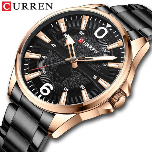 Quartz Men's Watches Simple Waterproof Men Clock Full Steel Relogio Masculino