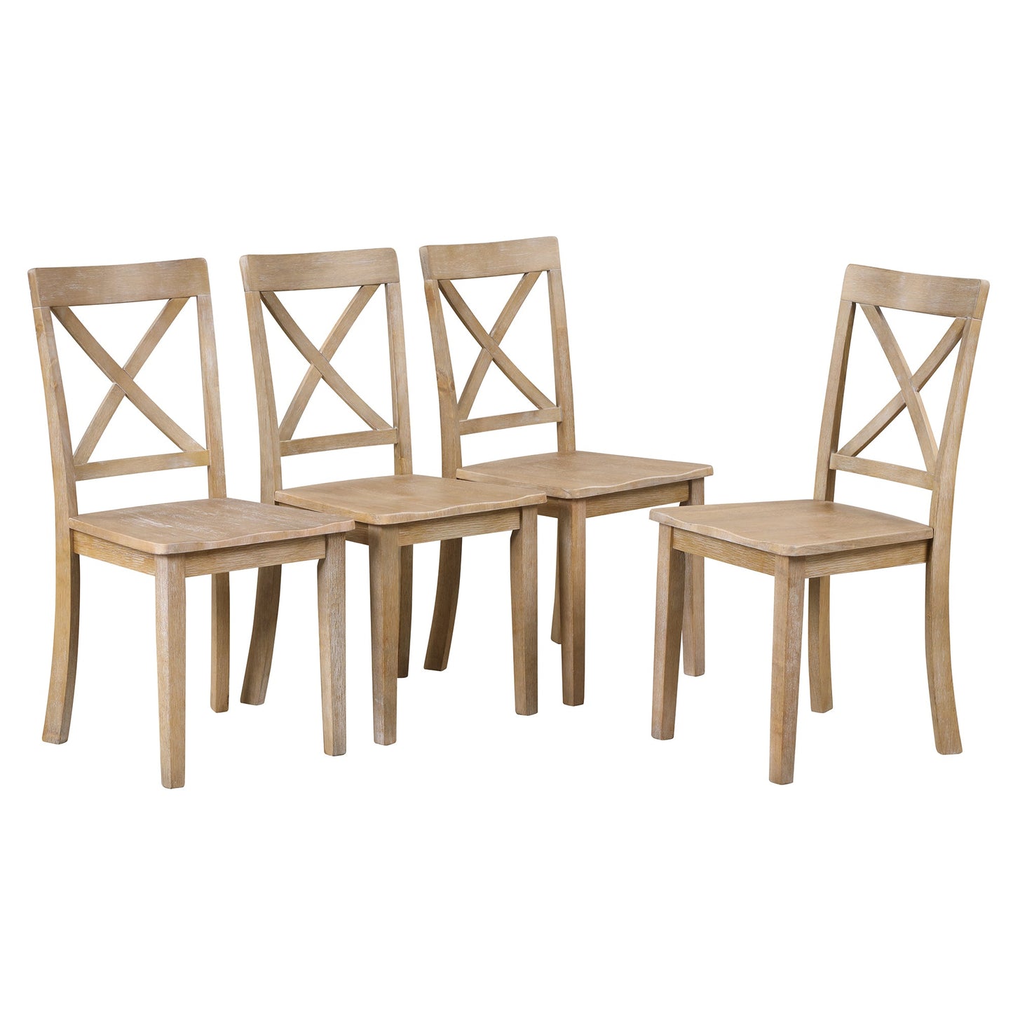 Modern Dining Table Set for 4,Round Table and 4 Kitchen Room Chairs