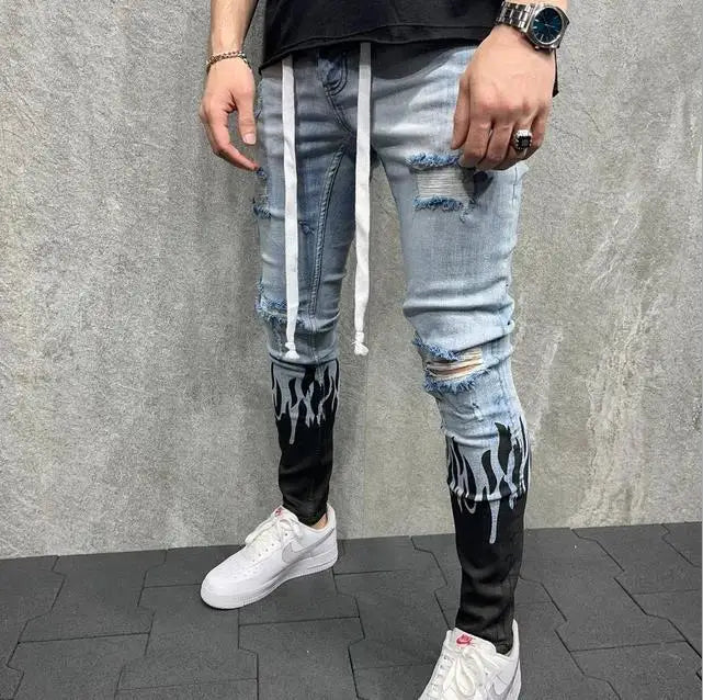 Plus Size Cotton Jeans Men Trousers Casual Multi Pocket Cargo Jeans