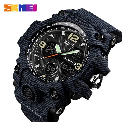 SKMEI Luxury Denim Style Sports Watches Men Digital Quartz Watch