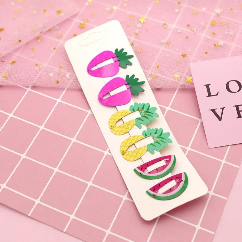 New Printed Cute Fruit BB Clips Hairpins Girls Hair Accessories