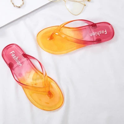 Women Jelly Flip Flop Beach Flat Slippers