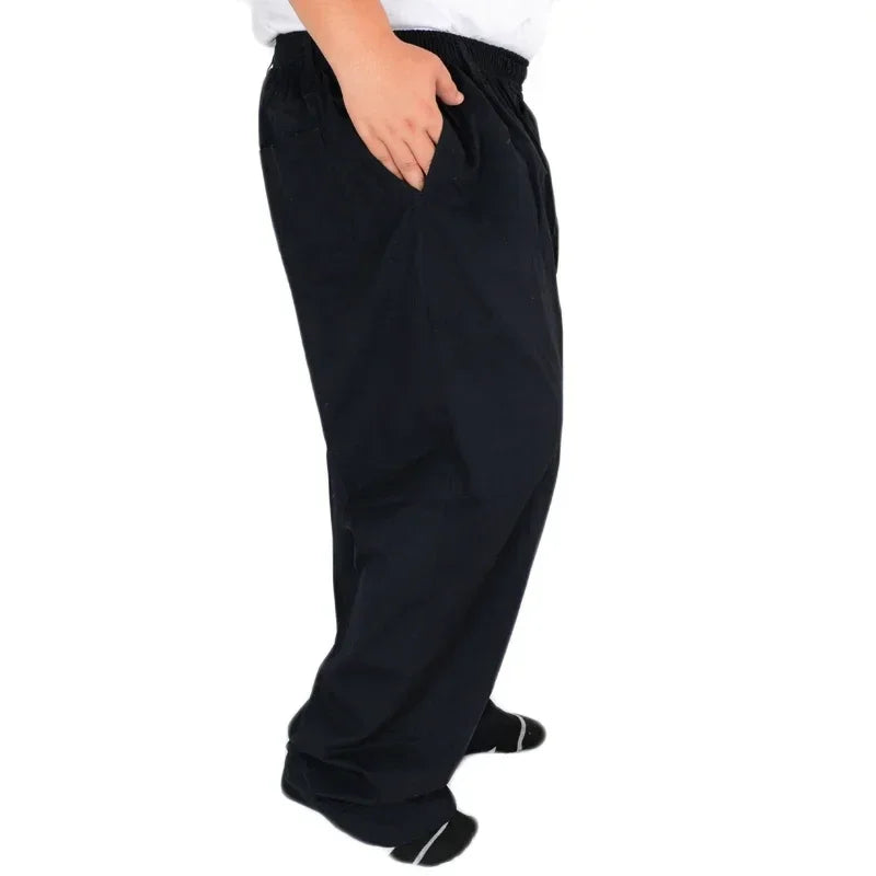 Men's Summer Thin Elastic Band High Waist Cotton Casual Trousers