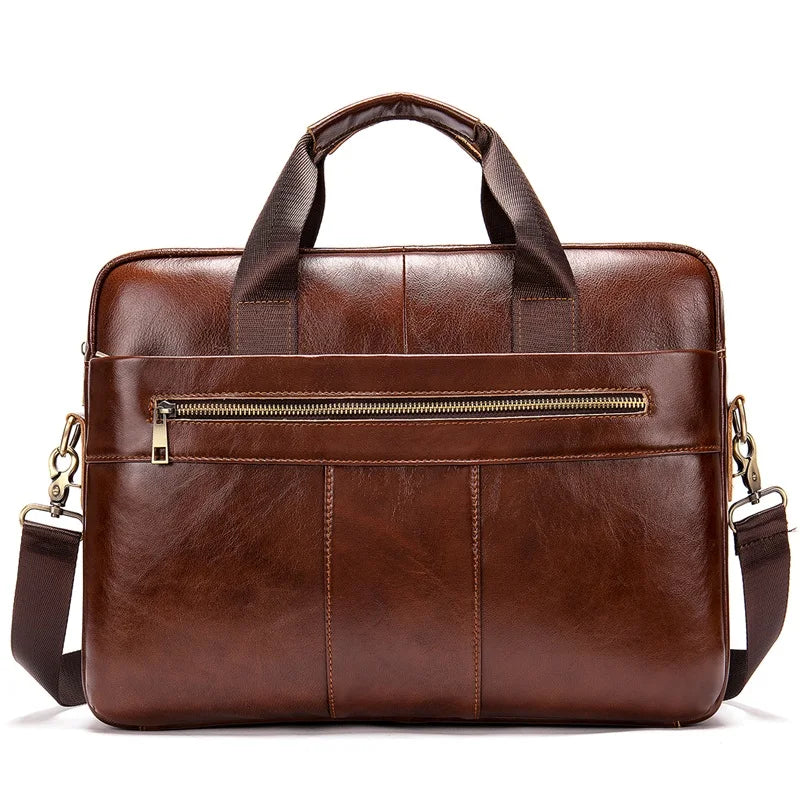 WESTAL Leather Bag Men Laptop Bag Men's Bags Genuine Leather Computer Briefcase