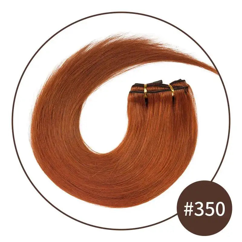 Short Double Weft Clip in Human Hair Extensions Thick Straight Hair Clip