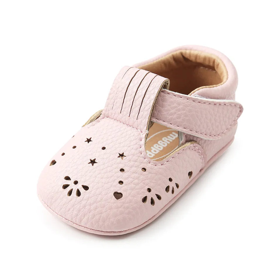 New Baby Girls First Step Shoes Baby Moccasins Soft Bottom Rubber Non-Slip Shoes