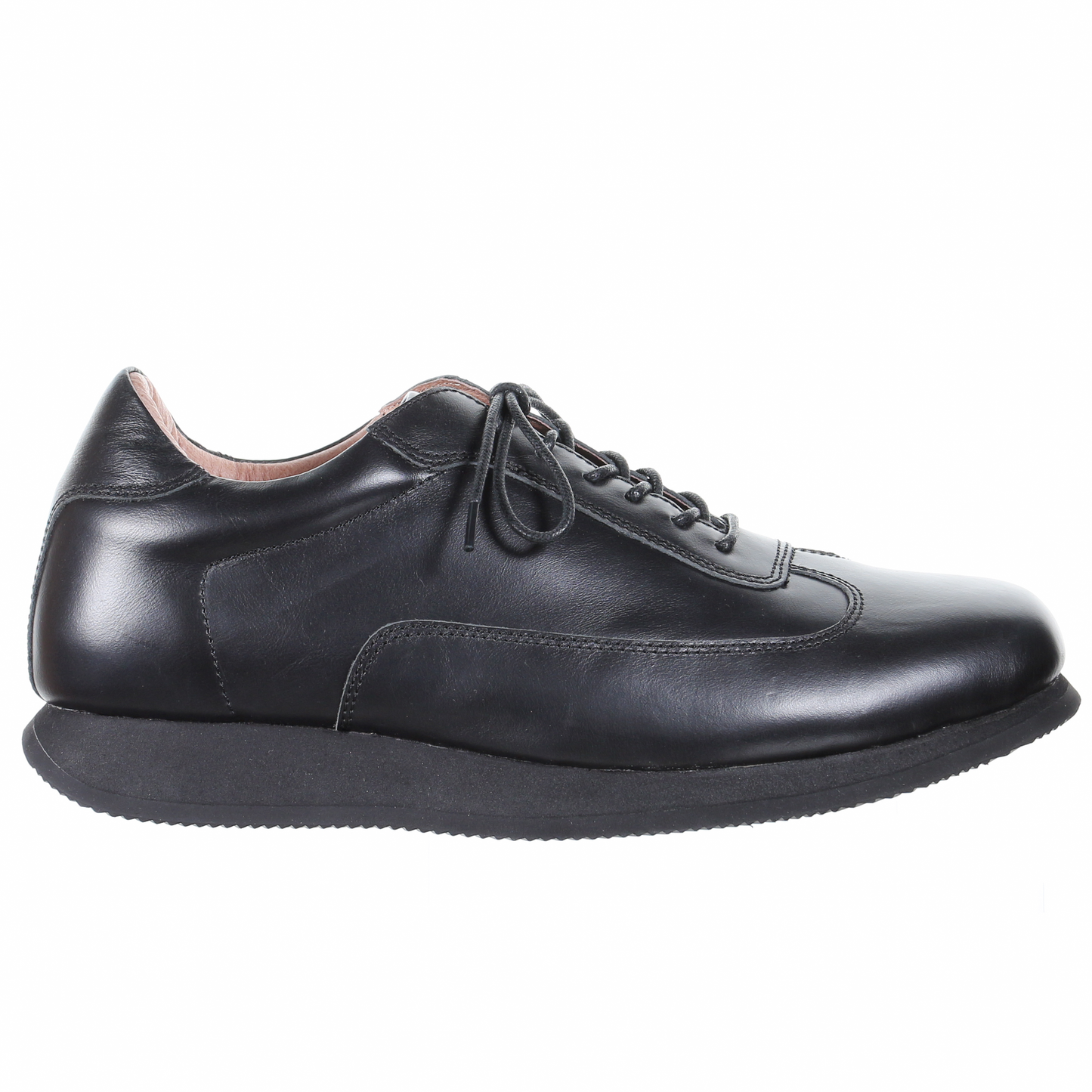 Men's Style Lace Up Leather Casual Shoes (Black)