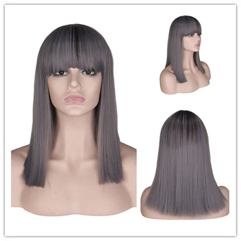 Short Straight Fiber Synthetic Hair Wigs