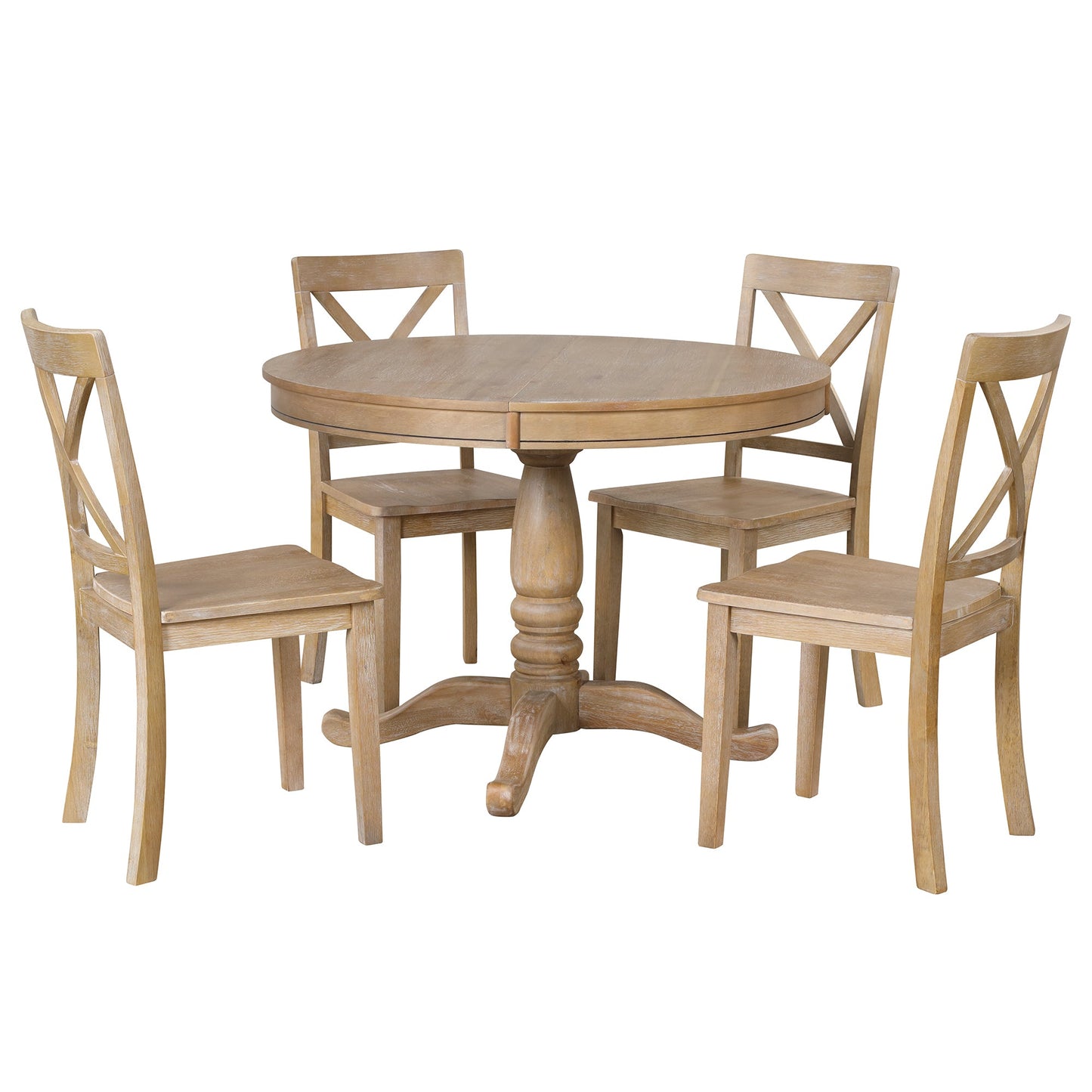 Modern Dining Table Set for 4,Round Table and 4 Kitchen Room Chairs