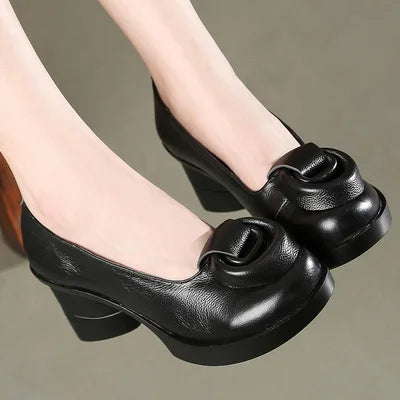 Spring Women Pumps Retro Lady 7CM High Heels