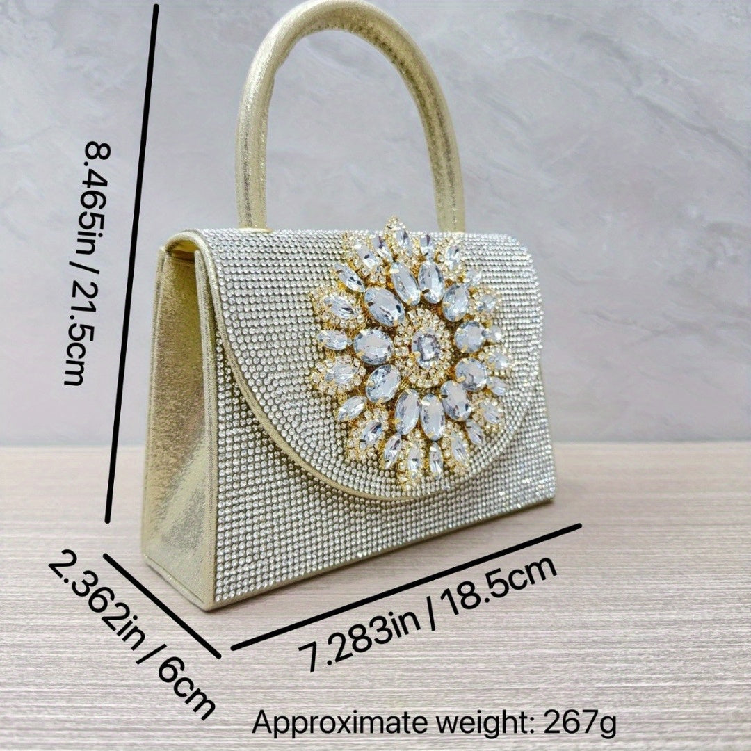 Womens Sparkly Rhinestone Glitter Clutch Purse Evening Handbag