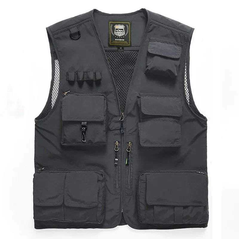 Outdoor Men's Tactical Fishing Vest Jacket Man Safari Jacket